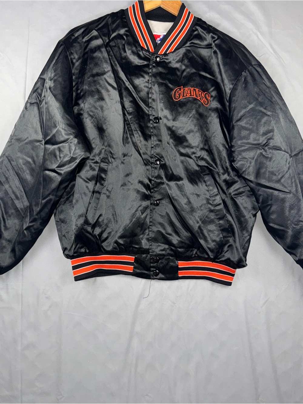 Vintage San Francisco Giants Jacket Mens Large Black MLB Baseball Swingster